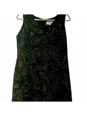 NWOT Studio 1 Petite Green Paisley Sleeveless Long Dress